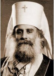 Митрополит Илия (Карам) в белом клобуке Русской Православной Церкви. 1947 г.